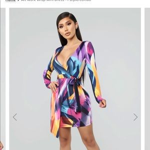Multi Color Wrap Dress